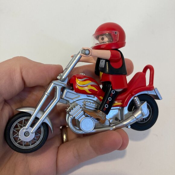 Vintage Mixed Lot of 7 Play Mobile 90s Figures Geobra Biker Robber Snorkeler - Picture 11 of 11